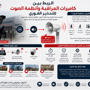 الربط بين كاميرات المراقبة وأنظمة الصوت للتحذير الفوري